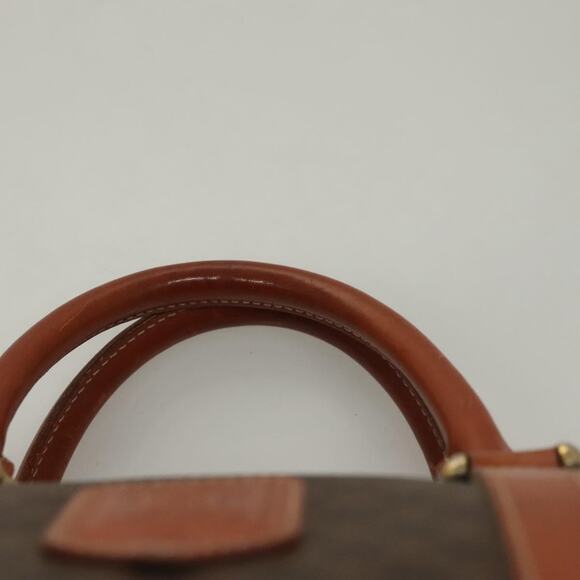 CELINE Macadam Canvas Hand Bag Pvc Leather Brown Gold - Picture 8 of 12